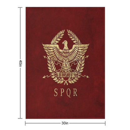 Roman Empire Emblem - Vintage Gold Throw Blanket