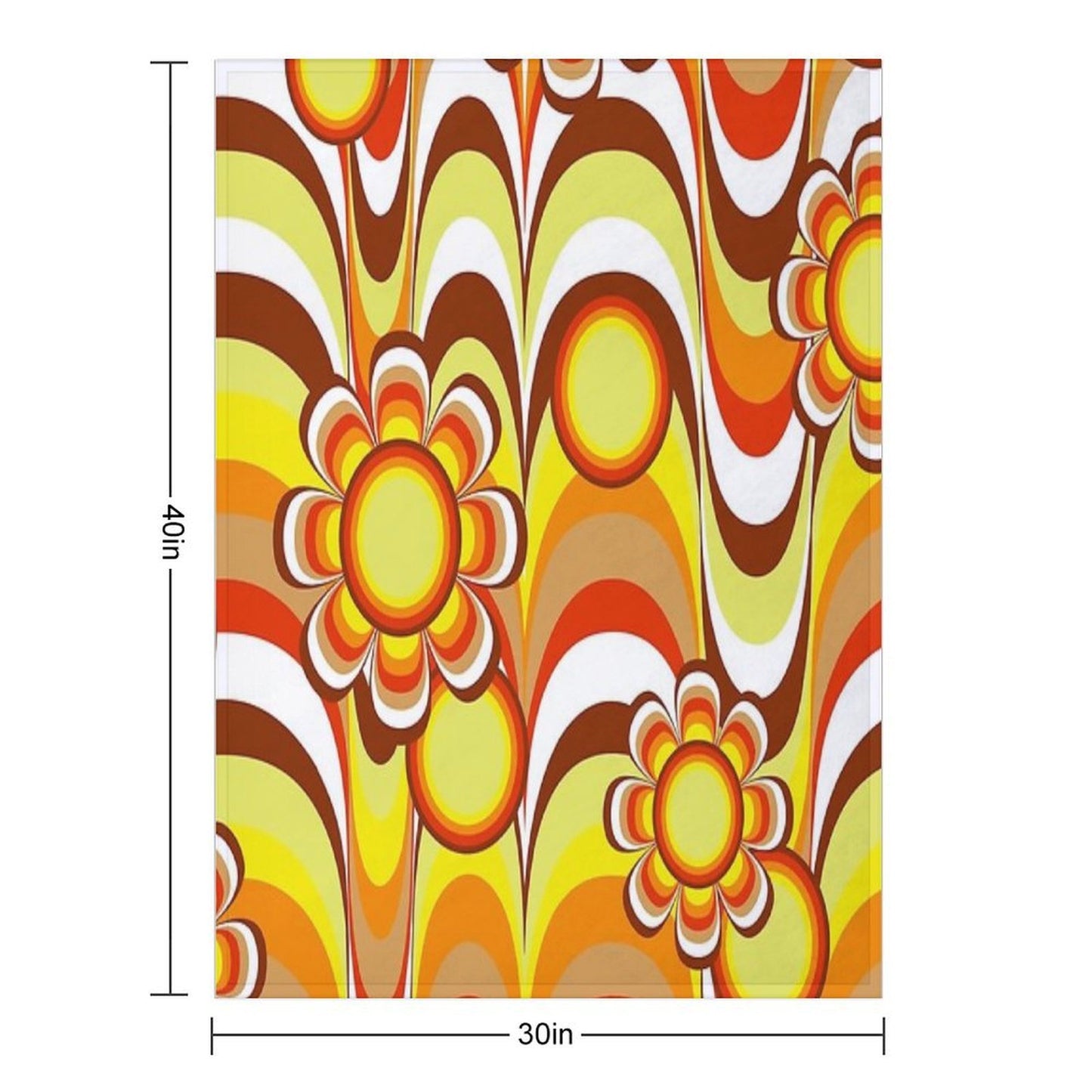 Groovy 60s Psychedelic Flower Throw Blanket