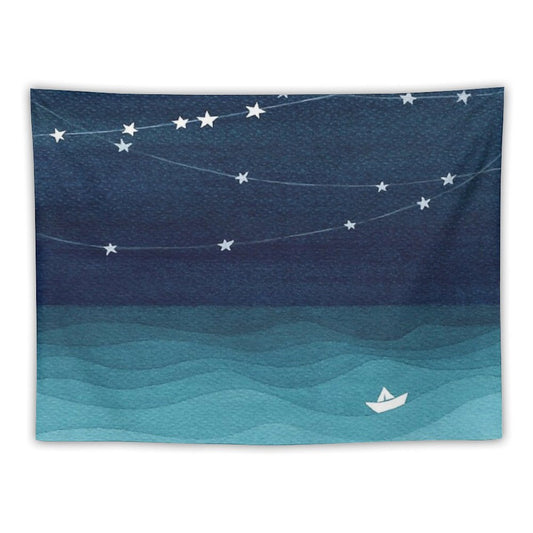 Garland of Stars, Teal Ocean Tapestry