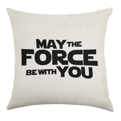 MAY THE FORCE BE WITH YOU GRAPHICS Linen Throw Pillow Cover