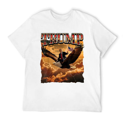 Trump 2024 Eagle Ride Retro Band Art  Heathered Texture T-Shirt