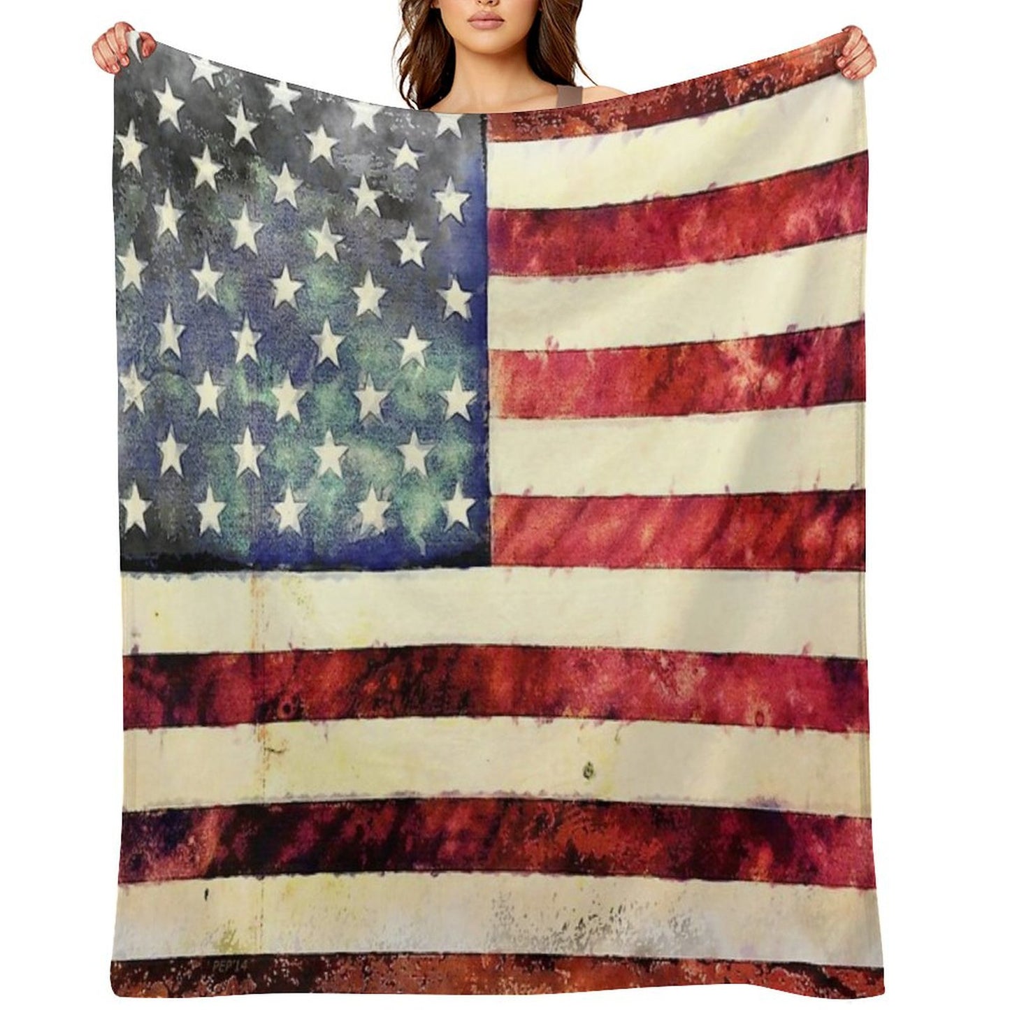Vintage American Flag Throw Blanket