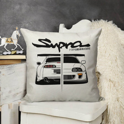 Toyota Supra MK IV - CarCorner Linen Throw Pillow Cover