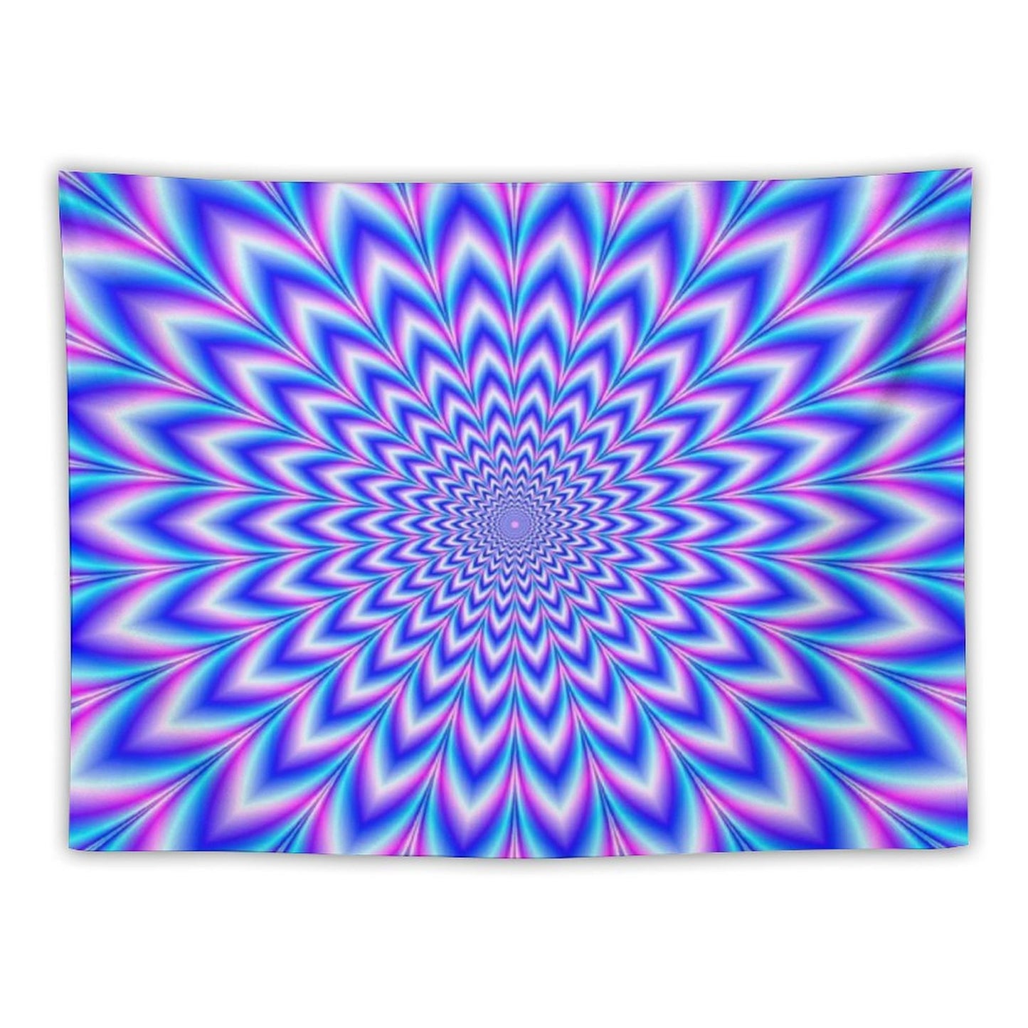 Psychedelic Pulse in Blue And Pink Tapestry