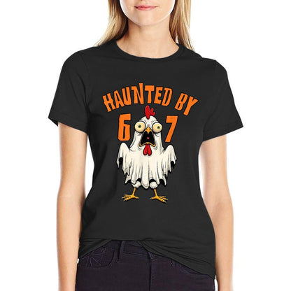 Funny Six Seven Chicken Ghost Z Halloween 67 Haunted by 67  Quick-drying T-Shirt