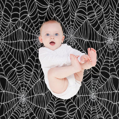 Spider Web Pattern - White on Black by Cecca Designs Throw Blanket
