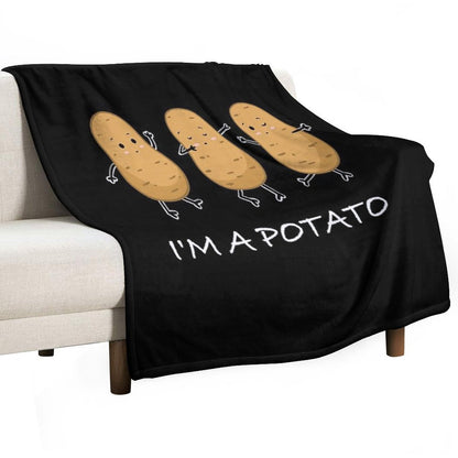 I'm A Potato Funny Potato GIft Cute Meme Throw Blanket