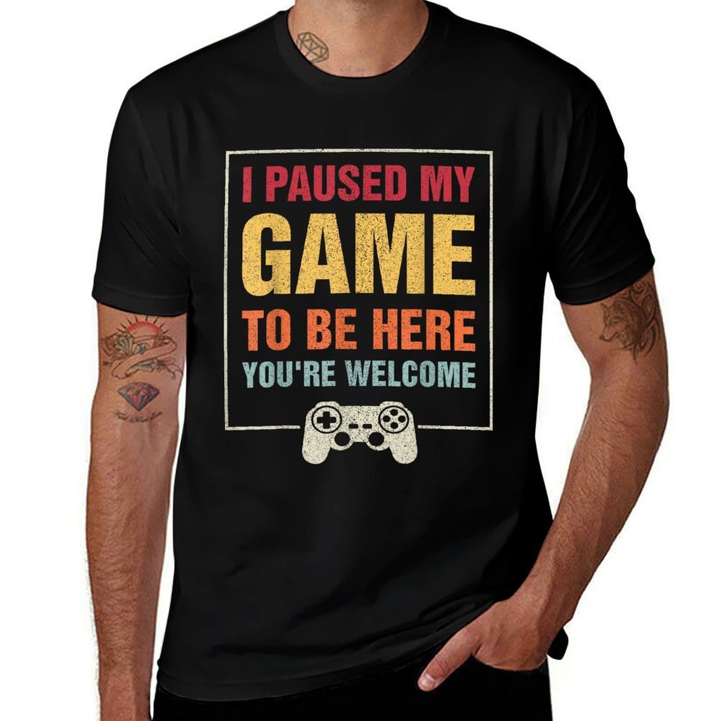 I Paused My Game To Be Here Funny Gamers Gifts Menn Boys  Graphic-printed T-Shirt