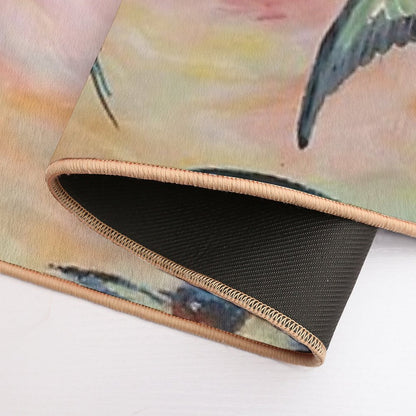 Barn Swallows Acrylic Painting Bath Mat