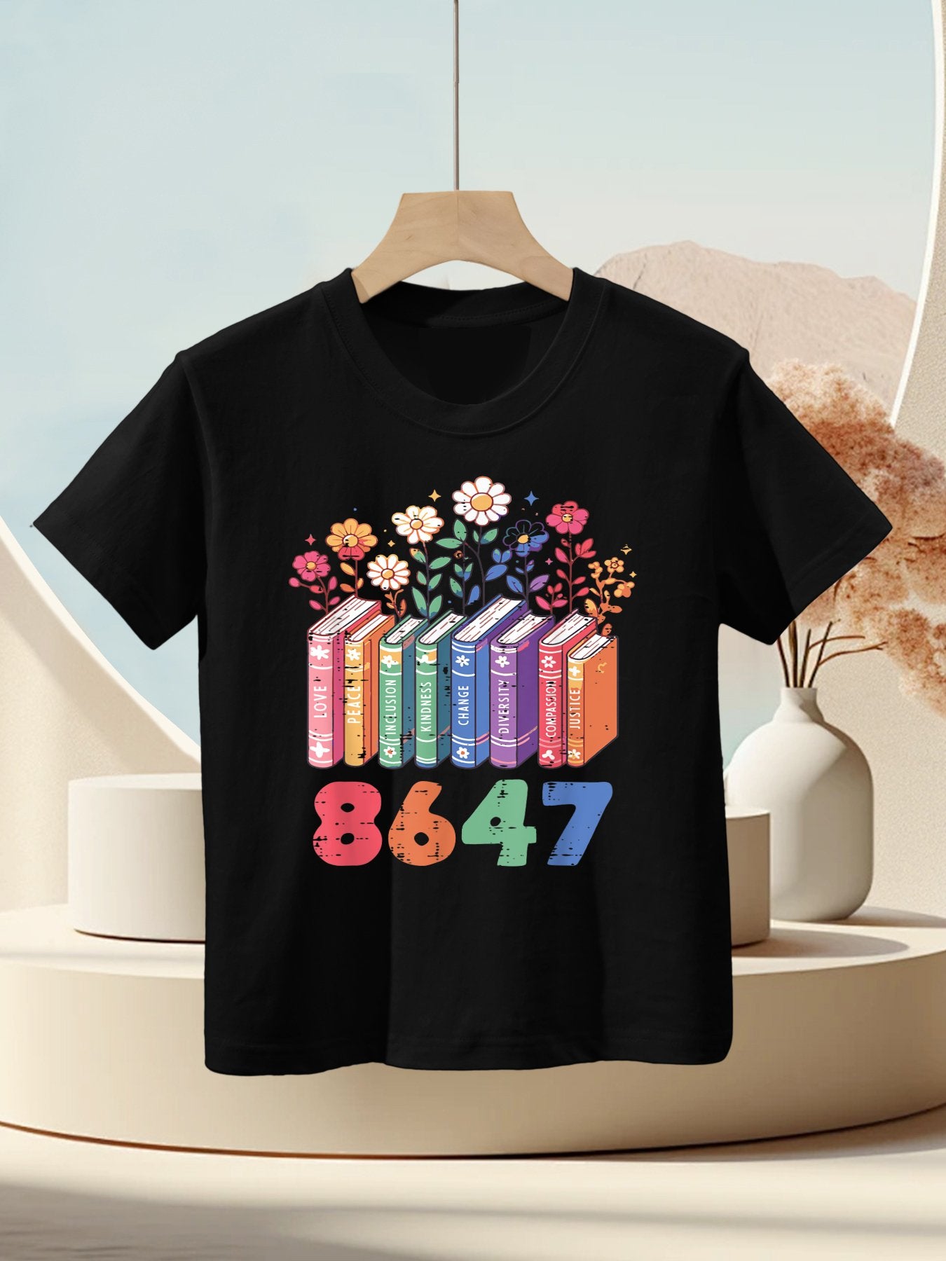 Resist 8647 Books Love Peace Protest Anti Women Girls Kids T-Shirt