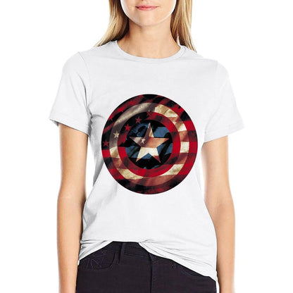 Marvel Comics Captain America Graphic Fill Shield  Lightweight T-Shirt