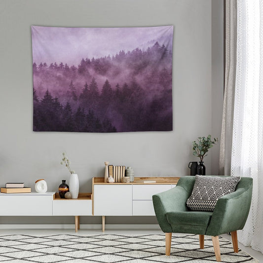 Excuse Me, I'm Lost  Laid Back In A Romantasy Moody Wilderness Dream Forest With Cascadia Trees Covered In Magic Fog Tapestry