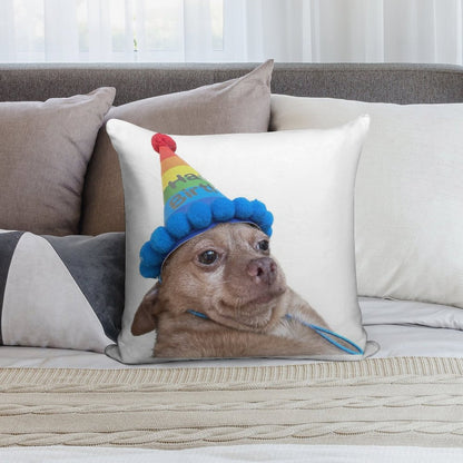 Birthday Mouse Soft Washable Throw Pillow
