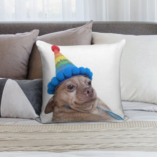 Birthday Mouse Soft Washable Throw Pillow