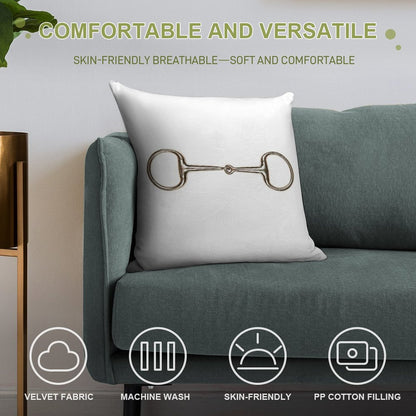 Snaffle Bit Soft Luxury Feel Throw Pillow