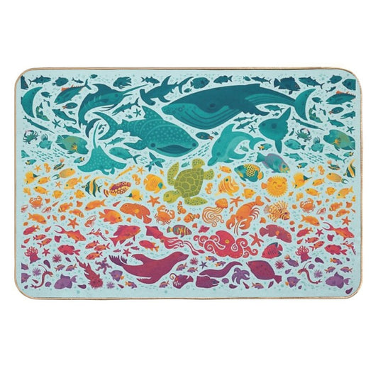 Aquatic Spectrum 2  Light Blue  Toxin-Free Bath Mat