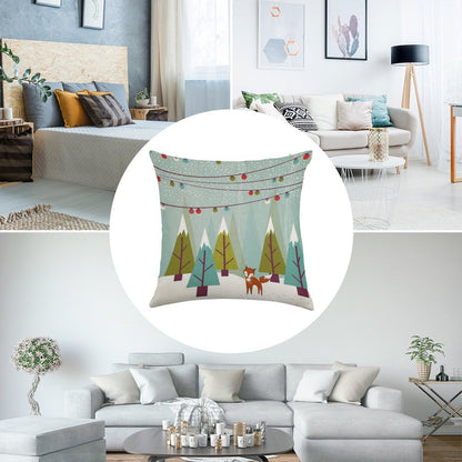 Winter Linen Throw Pillow Cover