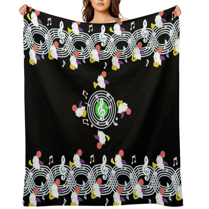 Music Moogle (Black&Green) Throw Blanket