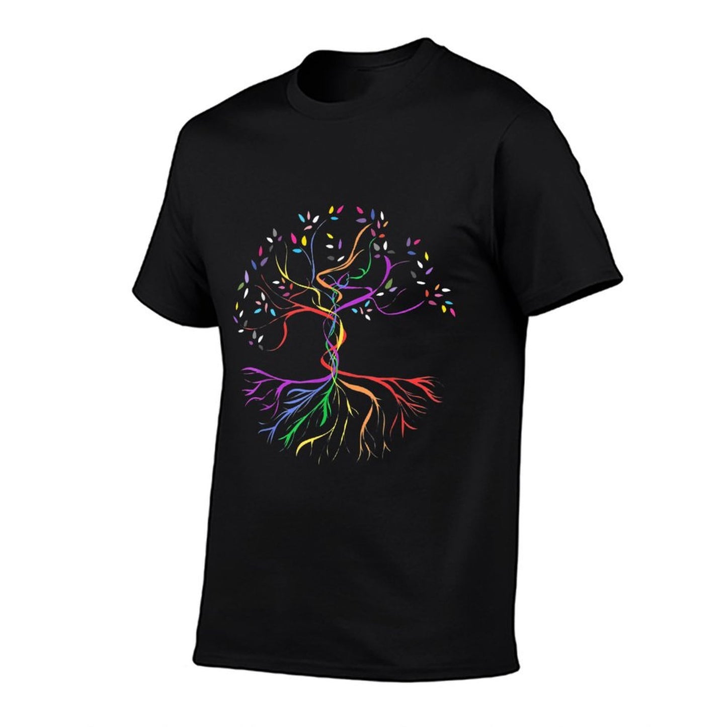 Tree Life Rainbow LGBT Cool Gay Pride Ally  Ribbed Collar T-Shirt
