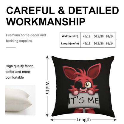 FNAF Plush Foxy Linen Throw Pillow Cover