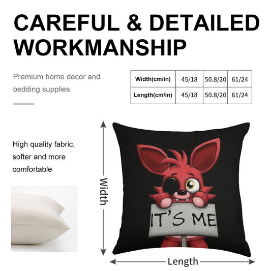 FNAF Plush Foxy Linen Throw Pillow Cover