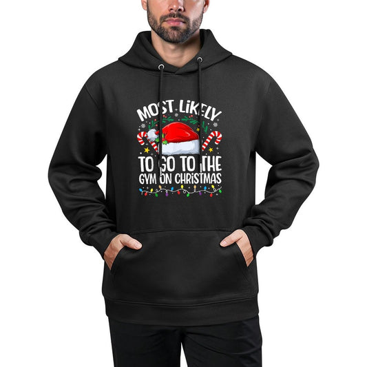 Family Christmas Most Likely to Go to The Gym On Christmas Casual Wear Hoodie