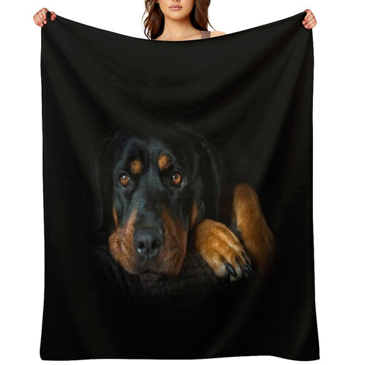 Rottweiler Resting Throw Blanket