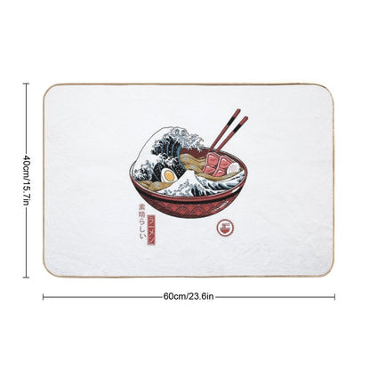 Great Ramen Wave White Bath Mat