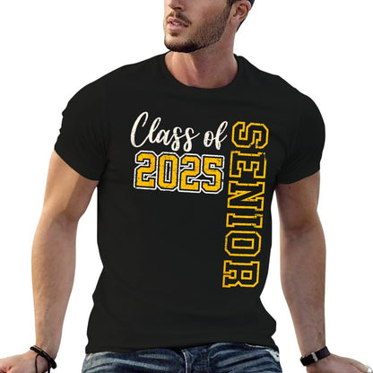 Class of 2025 Senior 25 High School Graduation Black Gold T-Shirt