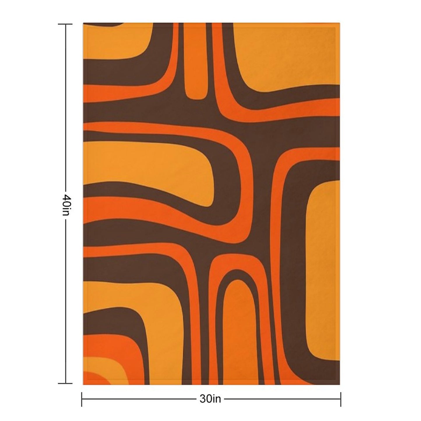 Palm Springs Retro Mid-Century Modern Abstract Pattern in 70s Brown And Orange Throw Blanket