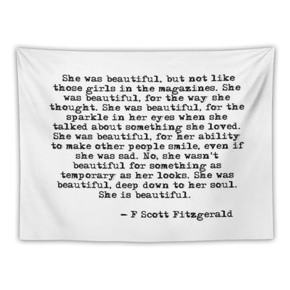 She Was Beautiful - F Scott Fitzgerald Tapestry