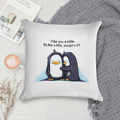 I Like You A Lottle Penguins Soft Warmth Comfort Throw Pillow