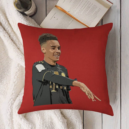 Jamal Musiala Linen Throw Pillow Cover