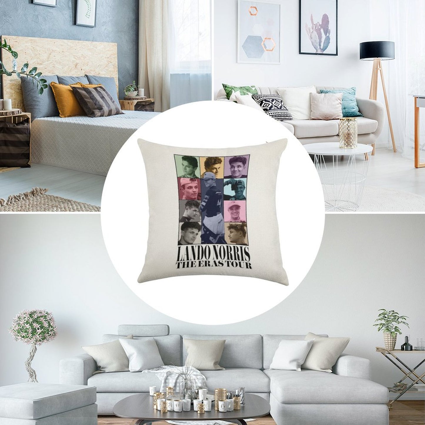 Lando Norris  The Eras Tour Linen Throw Pillow Cover