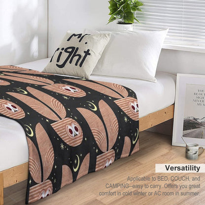 Barred Owl in Flight Throw Blanket