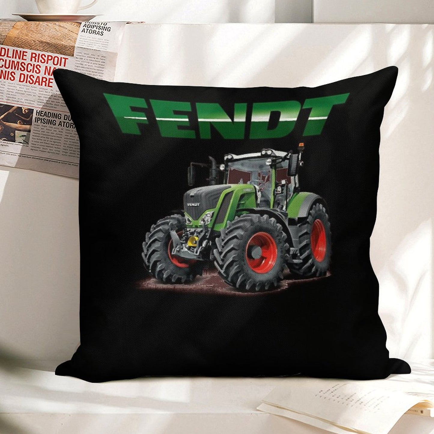 Fendt German Tractors Linen Throw Pillow Cover