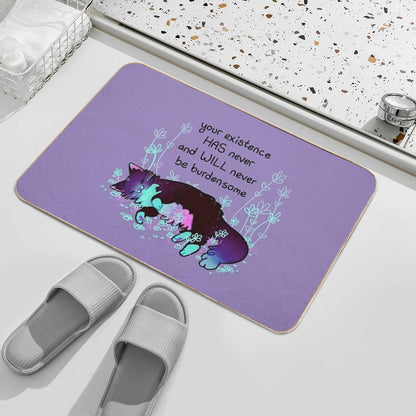 Your Existence Neon Sleepy Kitty Bath Mat