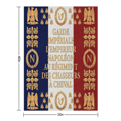 Napoleonic French Flag of The Chasseurs A Cheval De La Garde Throw Blanket
