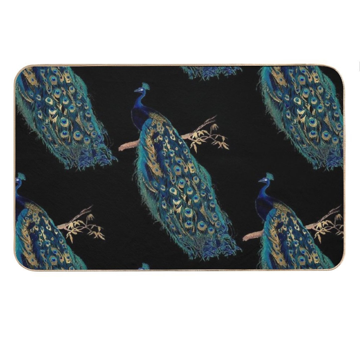 Vintage Peacock Bath Mat