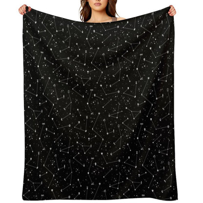 Constellations (Black) Throw Blanket