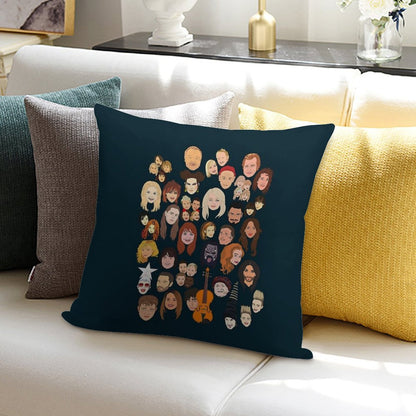 Icons of The Eurovision Song Contest Soft High-Density Material Throw Pillow