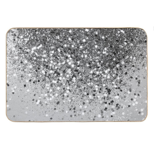 Soft Silver Gray Glam #1 (Photo of Glitter Only - Not Reflective) Bath Mat