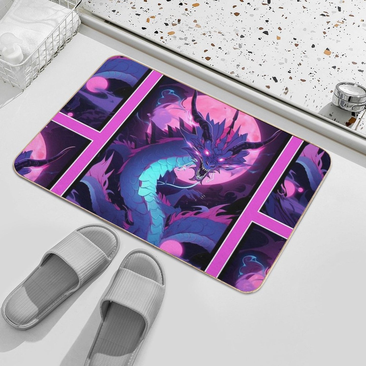 Magical Dragon Art  Fantasy Art  Anime Manga Design Style Bath Mat