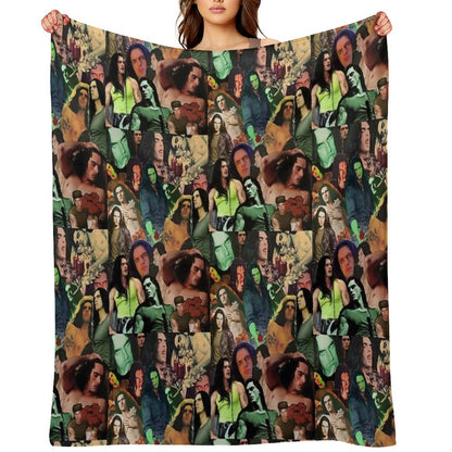 Type O Negative Peter Steele Dark Goth Collage Edit II Throw Blanket