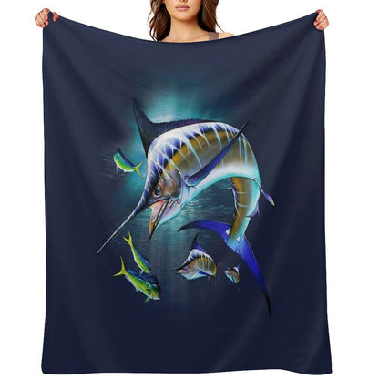 Marlin And Mahi Mahi Throw Blanket