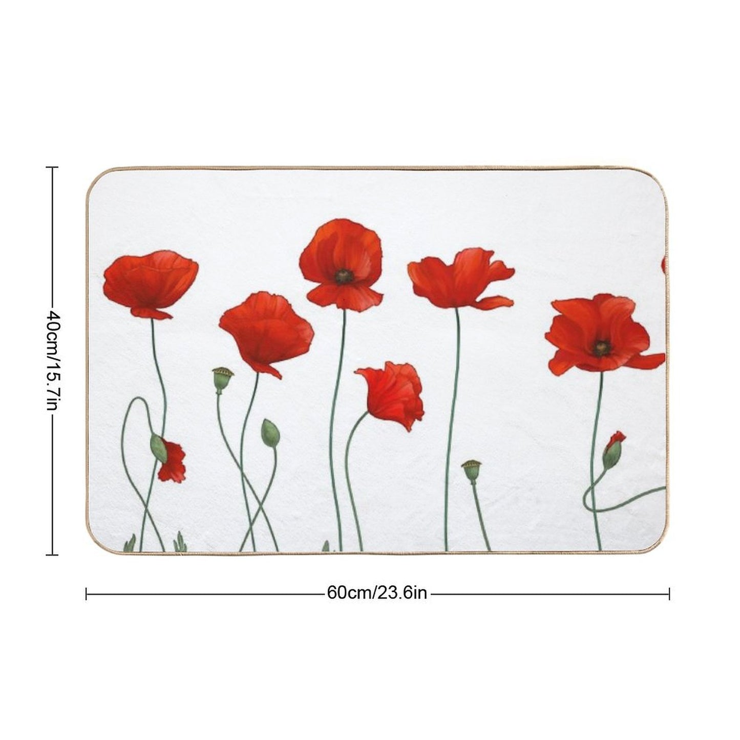 Poppy Stems. Bath Mat