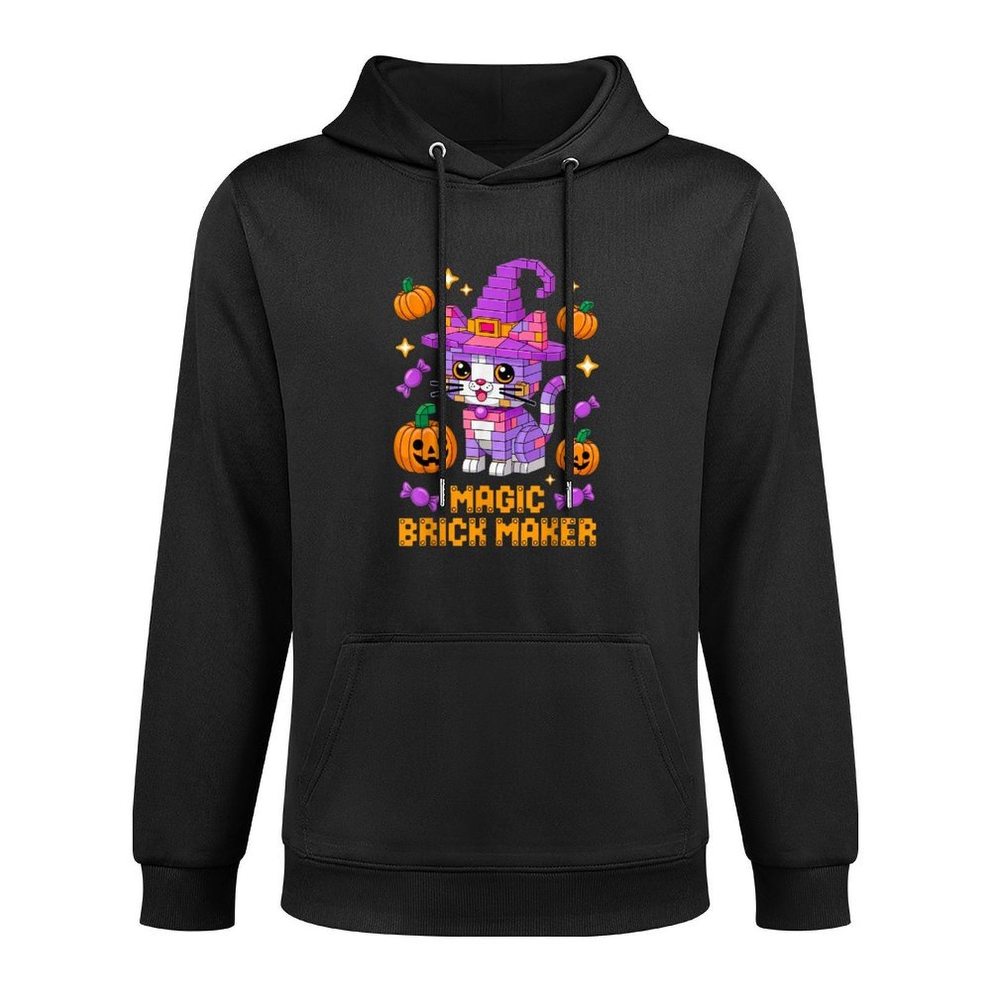 Master Builder Halloween Cat Lover Building Bricks Blocks Colorfast Hoodie