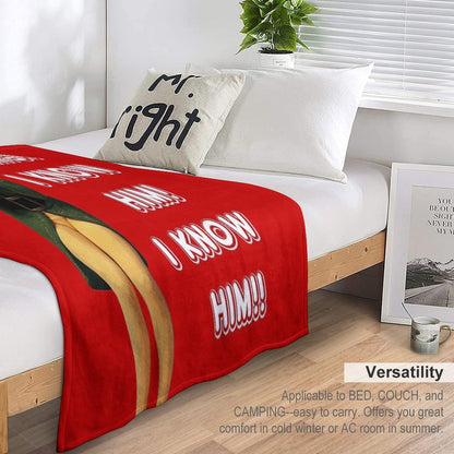 SANTA'S COMING! I KNOW HIM! Elf The Movie Will Ferrell Buddy Christmas Throw Blanket
