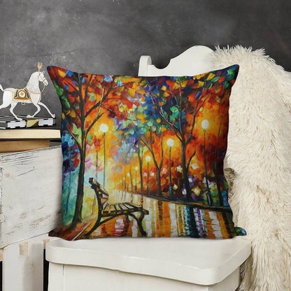 THE LONELINESS OF AUTUMN - Leonid Afremov Linen Throw Pillow Cover