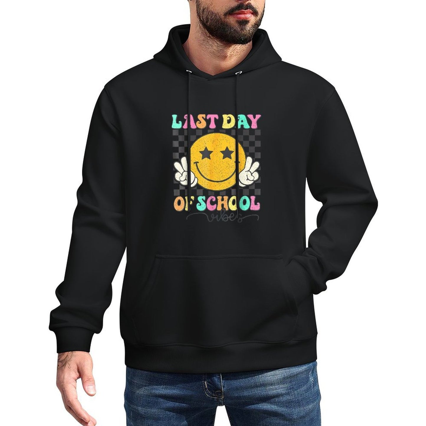 Last Day Of School Vibes Cute End Of School Kids Girls Adjustable Hood Hoodie
